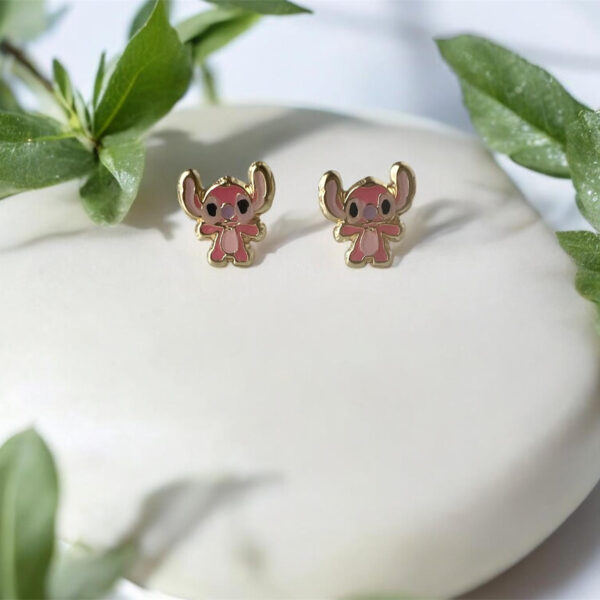 10k solid gold stitch stud earrings screw back